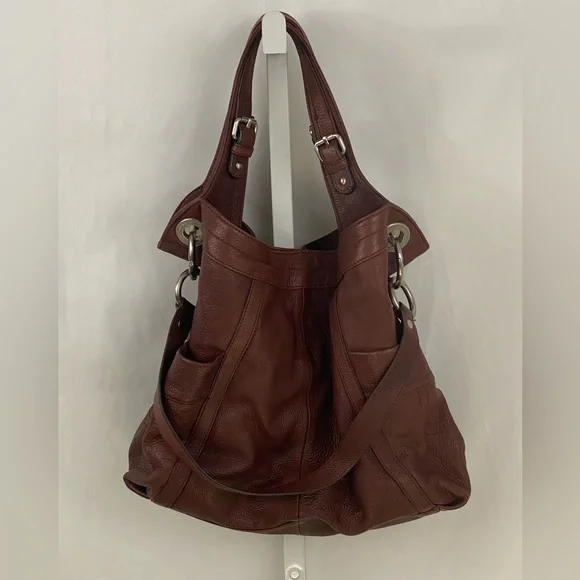 EUC B. Makowsky Leather Brown Sloughy Shoulder Bag - Picture 16 of 16